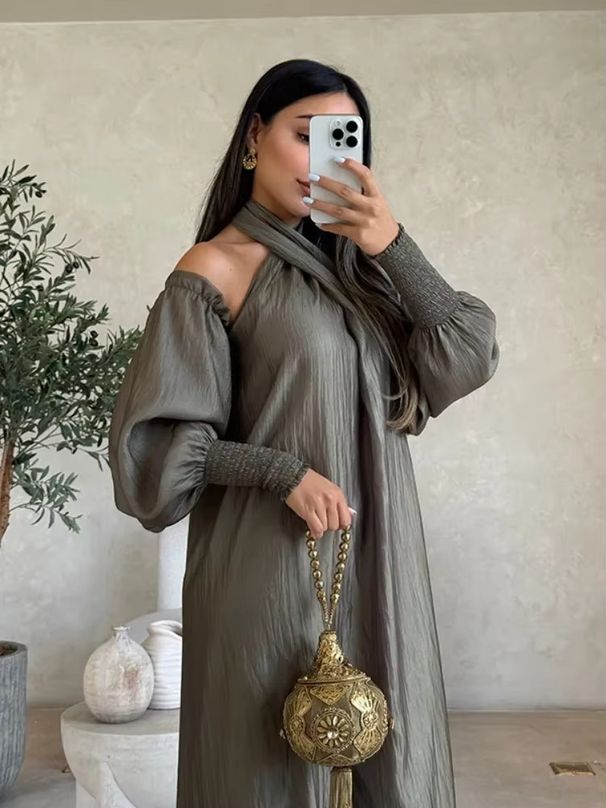 Women's Clothing Middle East Foreign Trade New Autumn And Winter Long Sleeve Dress_ecoleips.com