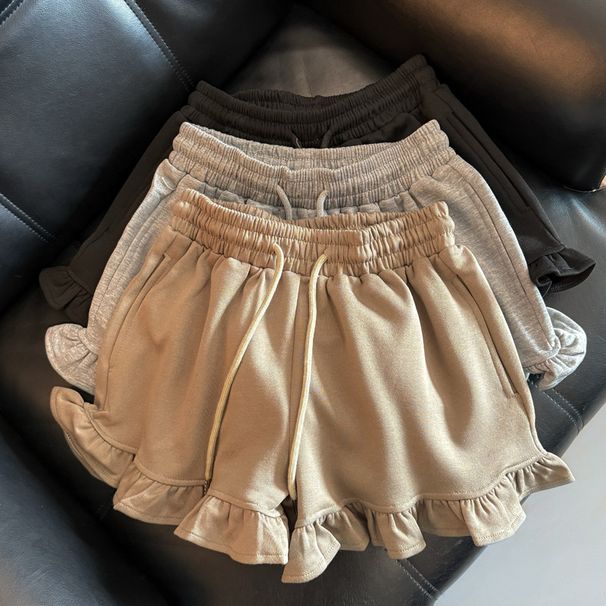 Aria Basics Aria Basics European American Style High-waisted Wide-leg Casual For Women, Summer Korean Version, Loose And Versatile With Ruffled_ecoleips.com