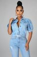 New Denim Jacket Short Sleeve Puff Sleeve Jacket Women_ecoleips.com