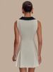 Blifanbo Metal Buckle Elegant Mini Dress For Women Sleeveless High Waist Slim Patchwork Pleated Zipper A-line Club Party Dress_ecoleips.com