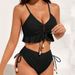 2024 European And American New Solid Color Two-Piece Swimsuit Sexy Back Strap Hot Spring Style Export Bikini_ecoleips.com