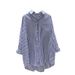 Women's Spring/Autumn Korean-Style Artistic Loose-Fitting Mid-Length Cardigan With Printed Long-Sleeved Shirt_ecoleips.com