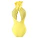 New Cross-halter Solid Color One-piece Swimsuit_ecoleips.com
