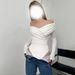 Elegant Off-Shoulder Pleated Slim Bodysuit Solid Color For Commuter Women's Jumpsuits & Rompers_ecoleips.com
