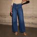 Women's Clothing Spring New Retro Blue Straight Jeans Women's High End Temperament Wide Leg Pants_ecoleips.com