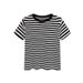 Summer Fashionable, Unique And Niche Internet-Famous Top, Striped Pure Cotton Short-Sleeved T-Shirt For Women's Wear Wit_ecoleips.com