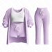 K New Knitted Plush Long-sleeved Coat Vest Shorts Four-piece Set Three-piece Set_ecoleips.com