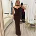 Fashion 2025 Summer New Women's Sexy Elegant V-neck Slim Fit Slit Ribbon Dress Wholesale_ecoleips.com