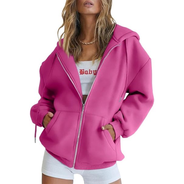 Men's & Women's Zip-Up Hooded Sweatshirt With Drawstring & Pockets - Lightweight Pullover Jacket For Casual & Sports (Black/White/Khaki/Navy/More)_ecoleips.com