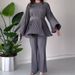Women's clothing round neck bat sleeve pleated large swing top temperament elegant suit_ecoleips.com