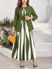 Women's Casual Geometric Pattern Long Dress Set Style Summer Autumn New Arrival Plus Size Clothes_ecoleips.com