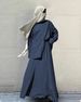 Modest Evening Dress Middle Eastern Traditional Abaya Long Sleeved Shirt And Skirt Set Solid Color Pure Cotton Elegant Muslim Suit For Women_ecoleips.com