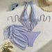 Women's Clothing Bright Color Two Piece Swimsuit Bikini Style One Piece Hollow Out Design For Women Quick-Dry Polyester, Modest Coverage_ecoleips.com