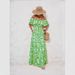 Cross-border European And American Foreign Trade Independent Site Summer Hot-selling Off-shoulder Printed Ruffle_ecoleips.com