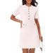 2026 Women French Retro Dress, Elegant Slim Fit Button Design Commute Fashion Dress_ecoleips.com