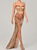 JULISSA MO Chiffon Print Leopard High Slit Baroque Women Dress Spaghetti Strap Maxi Dress Summer Skinny Elegant Party Clubwear_ecoleips.com