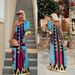 Women's Clothing Ins Internet Celebrity Same Style Positioning Printing Oblique Shoulder Holiday Long Skirt Ladies Dress_ecoleips.com