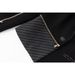 Women's Color-Block Blazer With Metallic Zipper Detail - Slim-Fit Career Jacket With PU Leather Collar & Waist-Defining Design_ecoleips.com