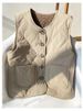 Aria Basics New Winter Made Of Lamb Wool, Double-sided Warm With Pockets, Stylish And Fashionable Outerwear Vest For Women_ecoleips.com