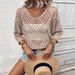 Cross-border Export To Europe And America: New Hollow-out Pullover Spring Casual Mid-sleeve Sweater, Women's Beachwear_ecoleips.com