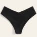 New Solid Color Sexy Retro High Waist Bikini Triangle Beach Swimming Trunks Women_ecoleips.com