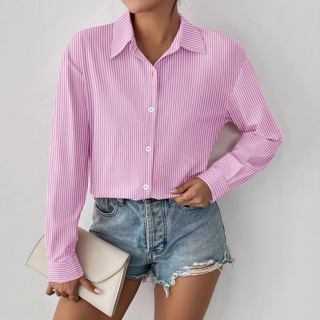 Women's Clothing Striped Shirt With Solid Color_ecoleips.com