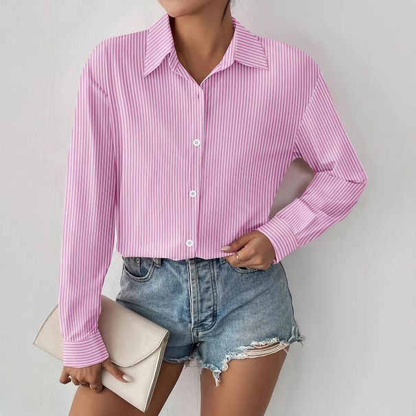 Women's Clothing Striped Shirt With Solid Color_ecoleips.com