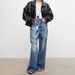 Women's Clothing Minimalist, Cool And Fashionable Style, Turkish Imported Ripped Irregular Folded Placket, Lazy Jeans For Women_ecoleips.com