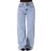 Women's High-Waisted Straight Leg Jeans – Trendy Baggy Fit, Stretch-Free Cotton Denim, Sweet & Edgy Streetwear Style_ecoleips.com