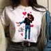 New Cross-border Women's Heart-print Letter T-shirt, Casual And Cute Short-sleeve Clothing_ecoleips.com