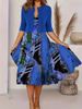 2024 Europe And The United States Autumn New Women's Long Dress Two-piece Set Of Floral Print Round Neck Dress Coat Women_ecoleips.com