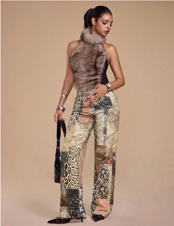 Women's 3D Digital Printed Denim Jeans Retro Street Style Top Selling Brand_ecoleips.com