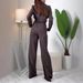 Women's Suit Jacket And Trousers Set Elegant Collar Irregular Waist Hollowed Out Design_ecoleips.com
