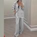 Women’s Stylish Ribbed Blazer & Pants Set – Elegant Office & Casual Outfit | Stretch Fit Two-Piece Suit_ecoleips.com