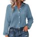 Women's Clothing Solid Color Casual Loose Long Sleeved Linen Shirt_ecoleips.com