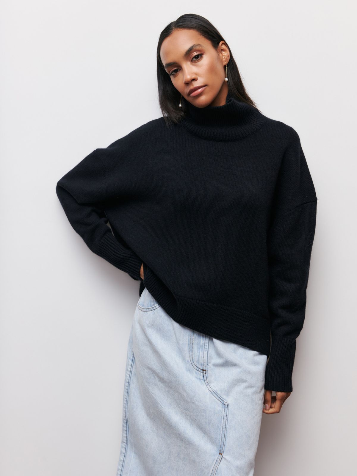050 Autumn Winter Women's New High Neck Loose Russian Cross-Border Sweater European And American Style_ecoleips.com