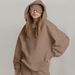 Cozy Hooded Sweatshirt With Built-in Sleep Mask | Long Sleeve Pullover For Men & Women | Warm & Comfortable Loungewear | Solid Color Casual Wear_ecoleips.com