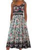 2025 Summer New! Women's Sleeveless Bohemian Floral Casual Beach MIDI Sundress With Pockets Flowing And Loose_ecoleips.com