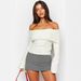 Women's Knitted Off-Shoulder Sweater Ribbed Long Sleeve Sexy Street Style Fashionable And Gentle European American Cross Border Clothing_ecoleips.com