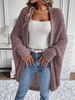 Women's Clothing Solid Color Bat Sleeve Casual Loose Wool Cardigan_ecoleips.com
