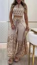 Women’s Clothing Spring And Summer New Retro National Style Halter Top Wide Leg Pants Set_ecoleips.com