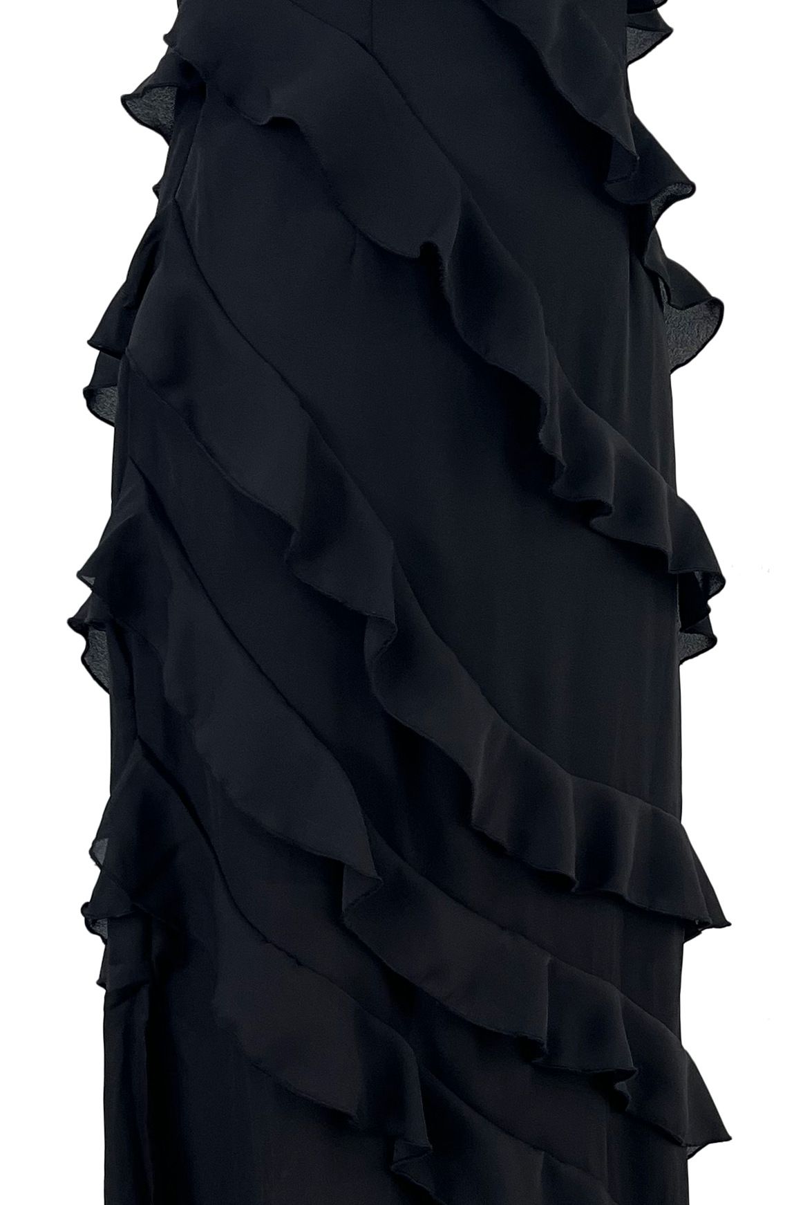 23 European And American Hot-Selling Chiffon Long Sexy Strap Backless Slit Ruffle Women's Dress 002_ecoleips.com