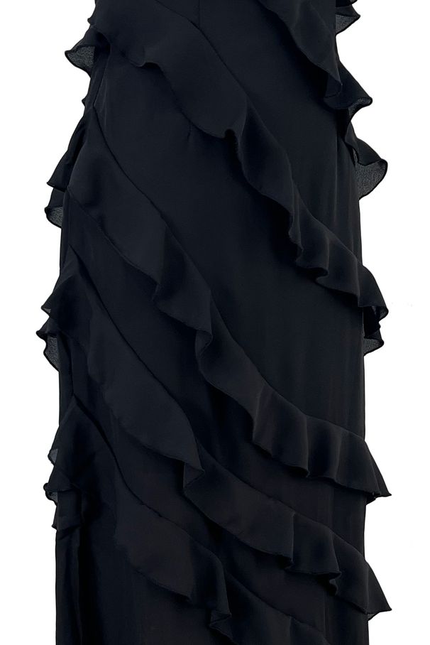 23 European And American Hot-Selling Chiffon Long Sexy Strap Backless Slit Ruffle Women's Dress 002_ecoleips.com