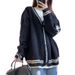 A Solid-Color Long-Sleeved Cardigan For Women's Elegant Commuting, A Batwing Knitted Beige Single-Breasted Sweater Coat_ecoleips.com