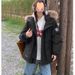 girl Qiqiuyu Navy Blue Workwear Down Cotton Jacket Parka Women Short Small Size Winter Fur Collar Thickened Coat_ecoleips.com