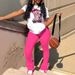 Women's Clothing Fashion Letter Printed T Shirt Trousers Casual Suit_ecoleips.com