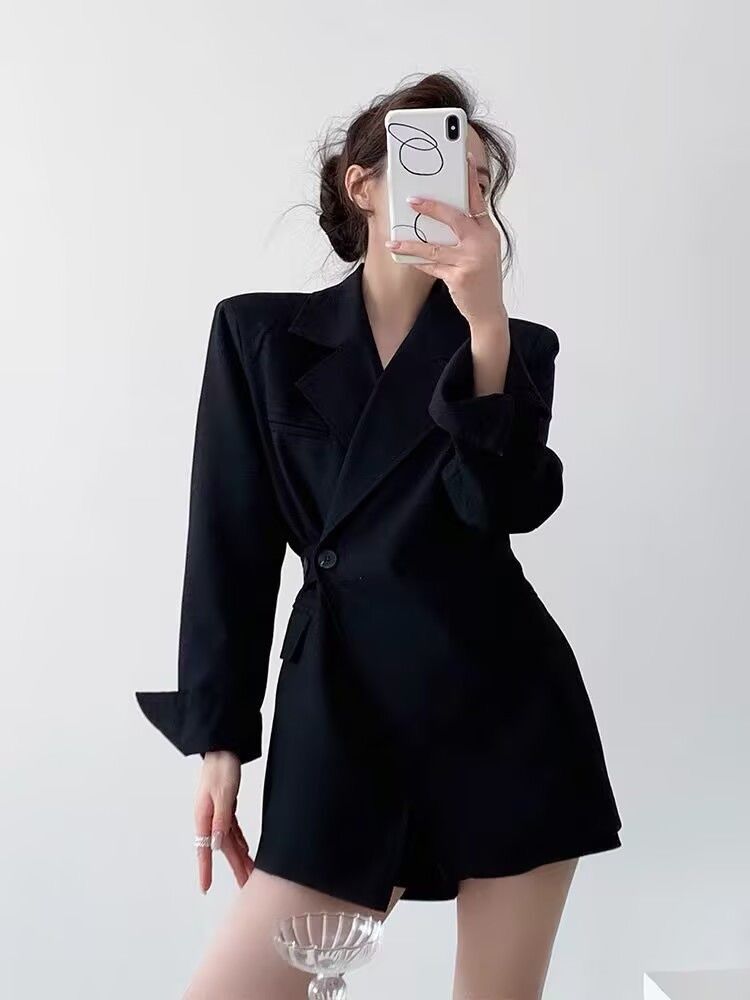 Women's Blazer 2026 New Autumn Collection, Waist-cinching Design, Youthful Elegant, Popular Mid-length Style,_ecoleips.com