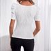 Women's Clothing Waist Top Casual Short Sleeve Textured Leg Of Lamb Sleeve T Shirt_ecoleips.com