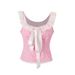 AD974 New Sweet Plaid Chic Lace Camisole For Women, French Square Neck Sexy Hot Girl Style Tank Top_ecoleips.com