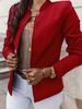 2025s 2025 New Fashion Women's Top Coat Solid Color Standing Neck Long Sleeved Suit_ecoleips.com